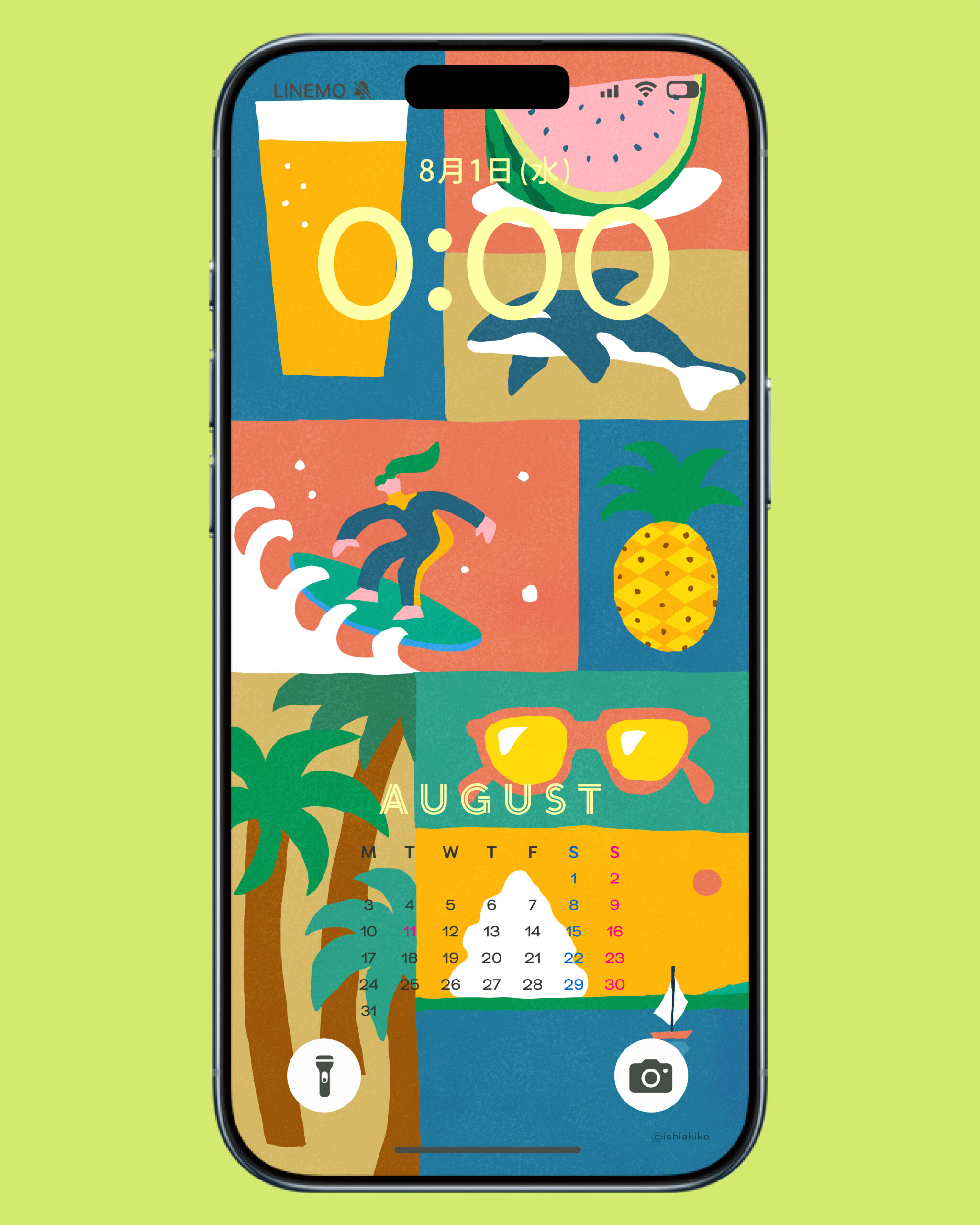 2026-8月スマホカレンダー